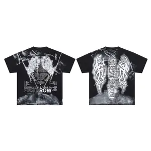 FIRST ROW Gothic Lettering Tribal Graphic T-Shirt, Black Silver Oversized Streetwear Tee, graphic tee, summer graphic tees, vintage t shirts, t shirts for men, men's graphic tees