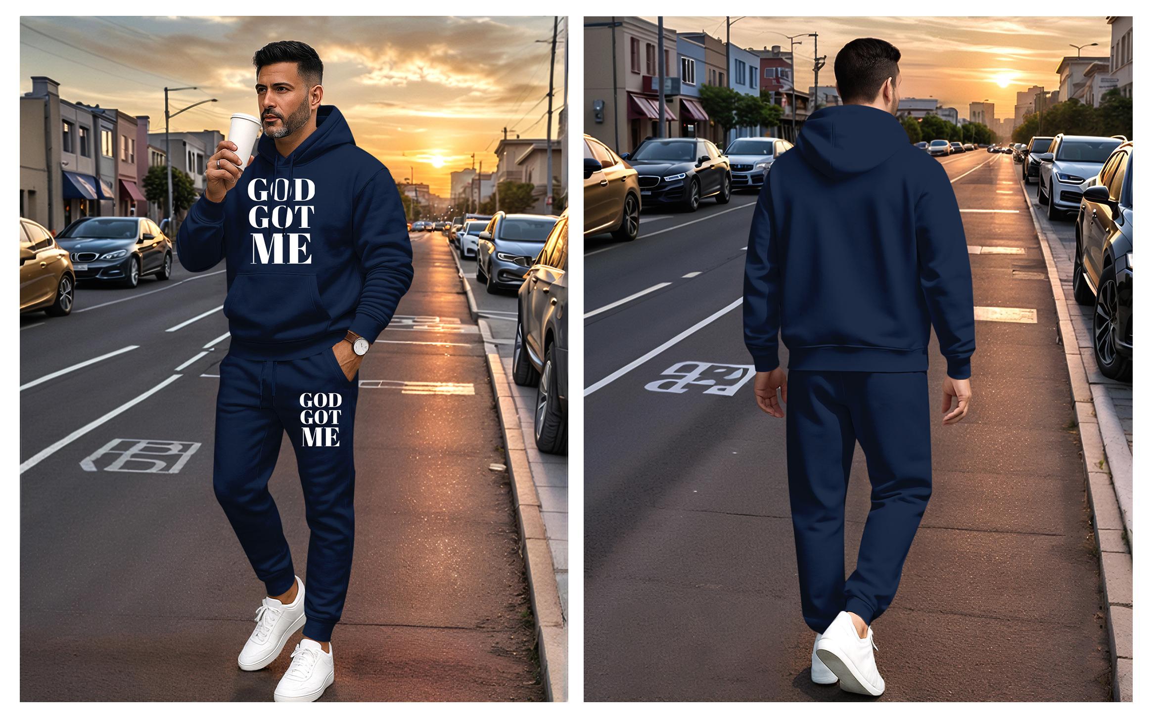 Men's God Got Me Letter Printed Hoodie and Drawstring Sweatpants Set, Menswear, Casual Athletic Long Sleeve Hooded Jacket & Trousers for Fall & Winter, Men's Clothing for Daily Wear, Sportswear Indoor Outdoor, Tracksuit, Athleisure Summer Clothes Men's God Got Me Letter Printed Hoodie and Drawstring Sweatpants Set, Menswear, Casual Athletic Long Sleeve Hooded Jacket & Trousers for Fall & Winter, Men's Clothing for Daily Wear, Sportswear Indoor Outdoor, Tracksuit, Athleisure Summer Clothes