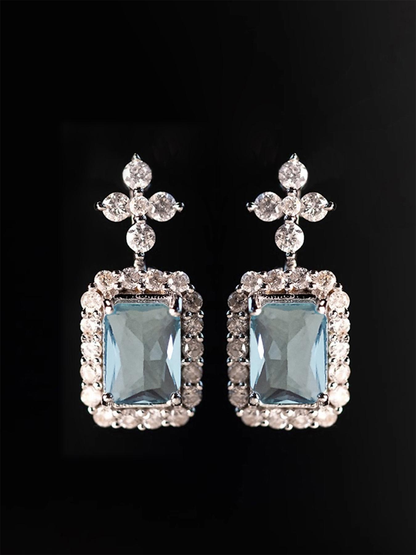 2024 New Style Artificial Zircon Decor Dangle Earrings, Statement Earrings, Elegant Jewelry for Women, Trendy All-match & Exquisite Jewelry for Birthday Gift, Dainty Gift for Your Love