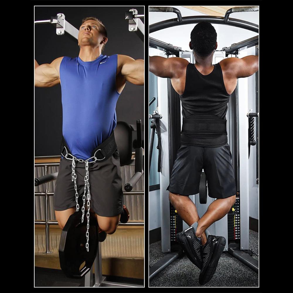 Weight Lifting Belt, 1 Count Workout Pull-ups Belt with Chain, Waist Dip Belt for Weightlifting, Squat, Training, Fitness, Men & Women
