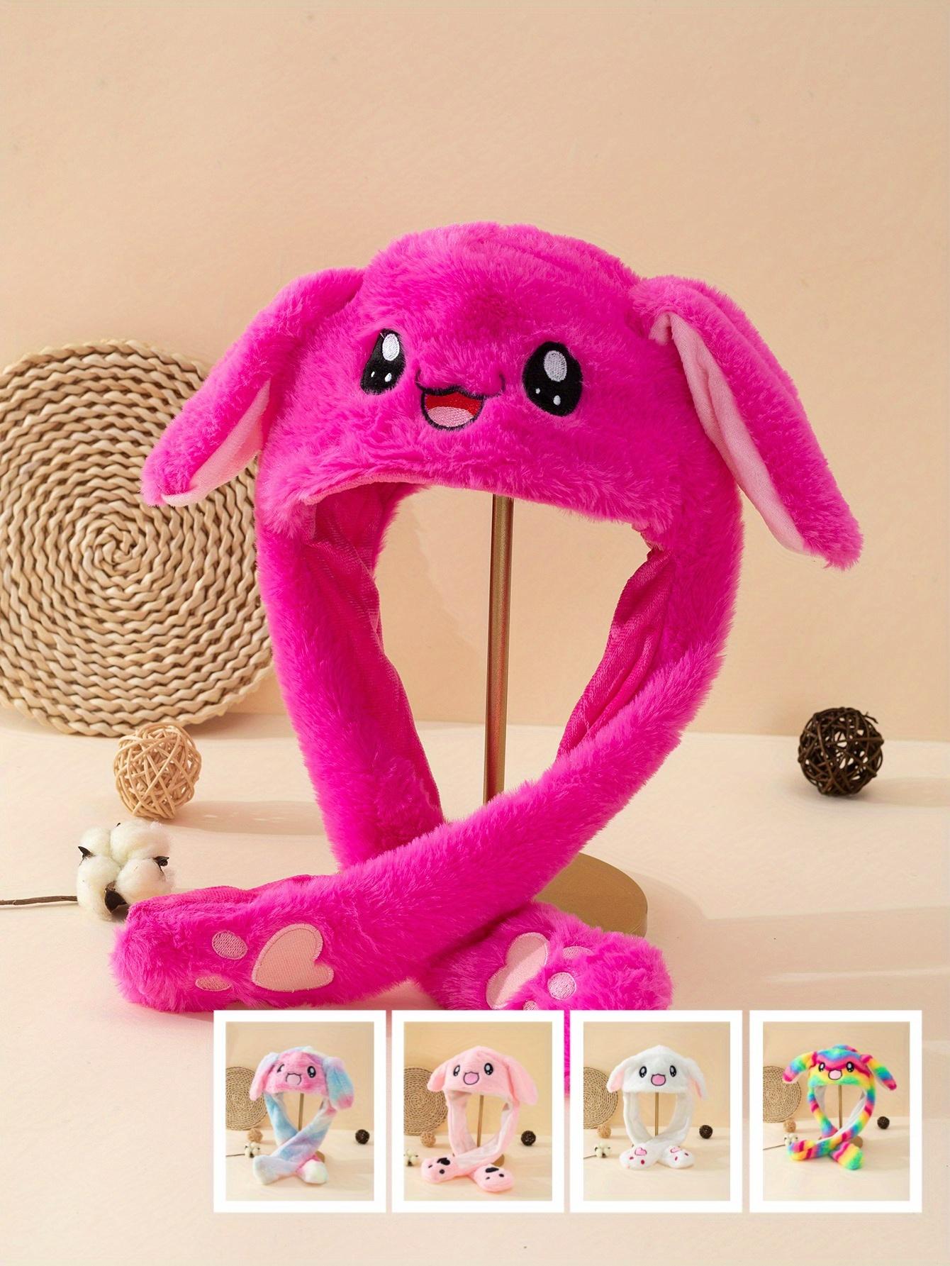 Women's Plush Rabbit Costume Hat - Multi-Color Faux Fur with Bunny Face, Lightweight Non-Elastic for Cosplay, Animal Parties & Christmas, Hand Washable, Bunny Hat, Festive Headwear, Whimsical Headgear, Soft Texture Headwear