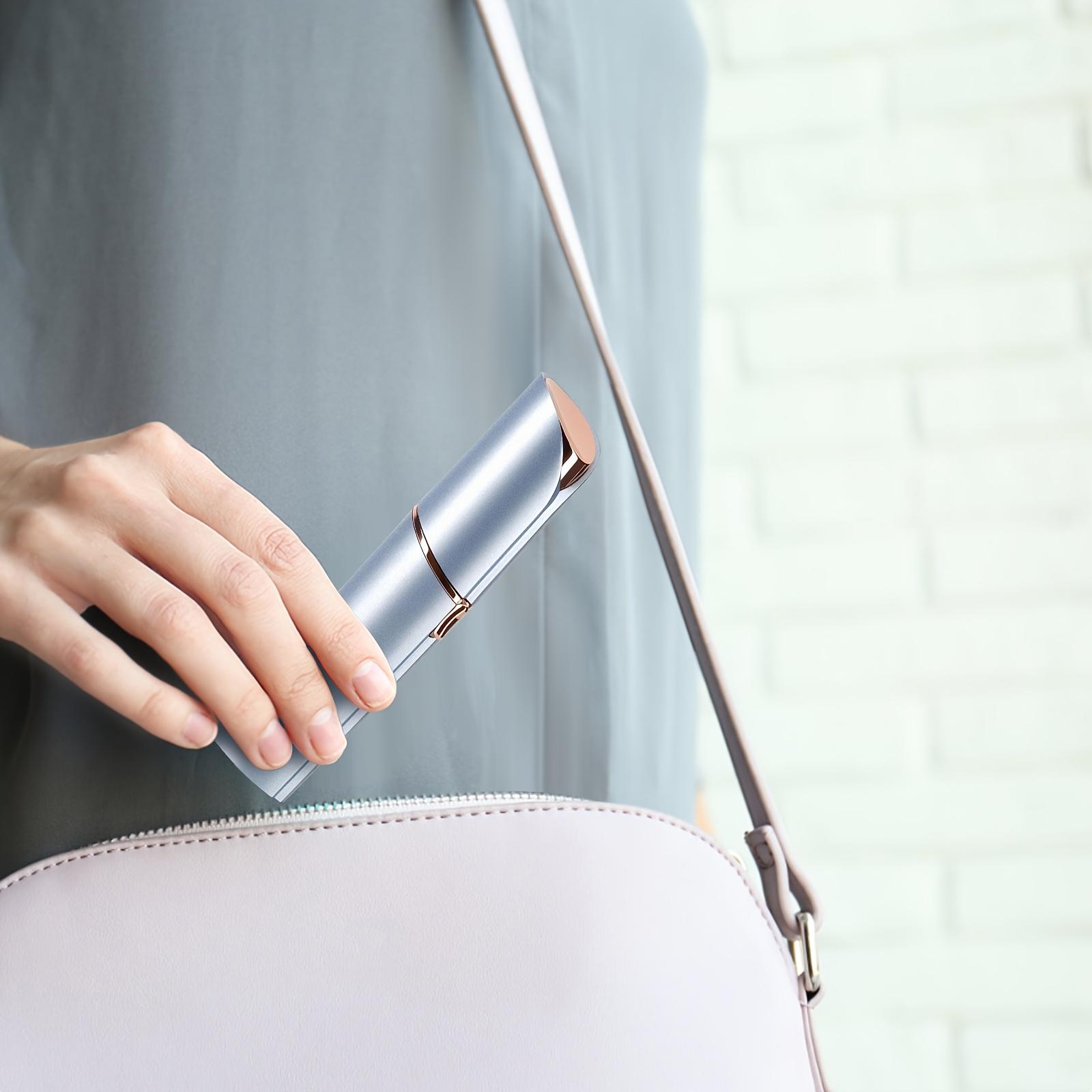 Facial Hair Remover Painless Electric Shaver Women Face Portable Lip Balm Hair Remover for Lips Chin Beard Finger Bikini Trimmer USB Rechargeable Brush Manual Epilator White