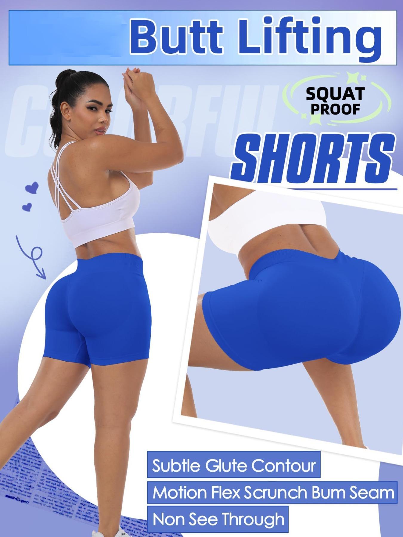 Seamless Shorts for Women, Invisible Scrunch Butt Lifting Gym Booty Biker Shorts, Breathable Comfortable High Stretch Skinny Shorts, Gym Shorts, Ladies Sportswear for Indoor Outdoor Wear, Athletic Shorts, High Waist Shorts