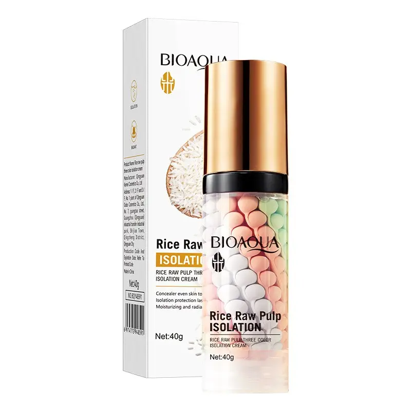 Three Color Rice Milk Foundation Primer, Conceals Blemishes & Dark Spots, Oil Control, Long-Lasting, Hydrating, Non-Greasy, Bare Makeup Base