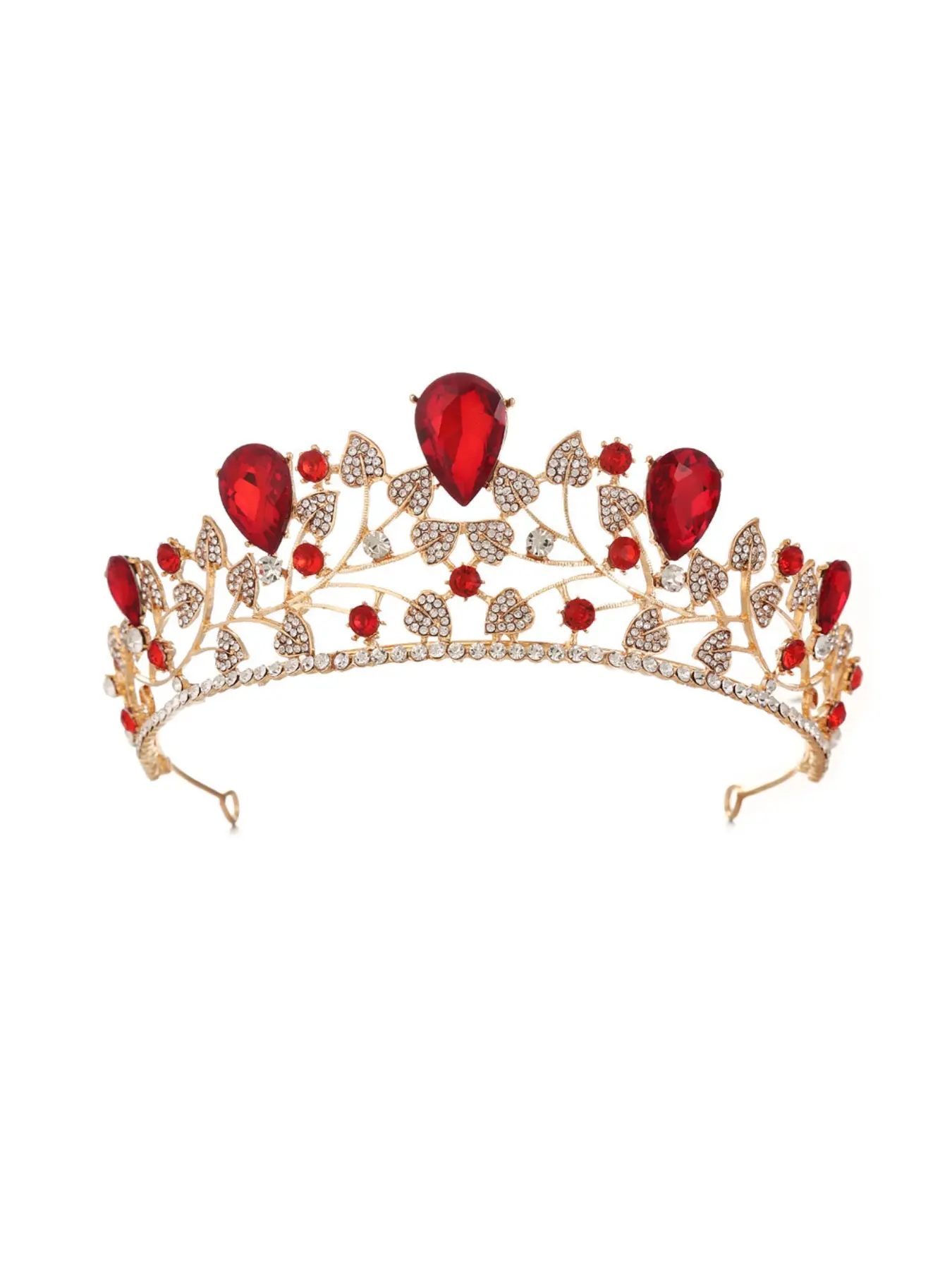 Bride European and American vintage tiara rhinestone wedding Baroque queen large golden crown bridal gown accessories jewelry