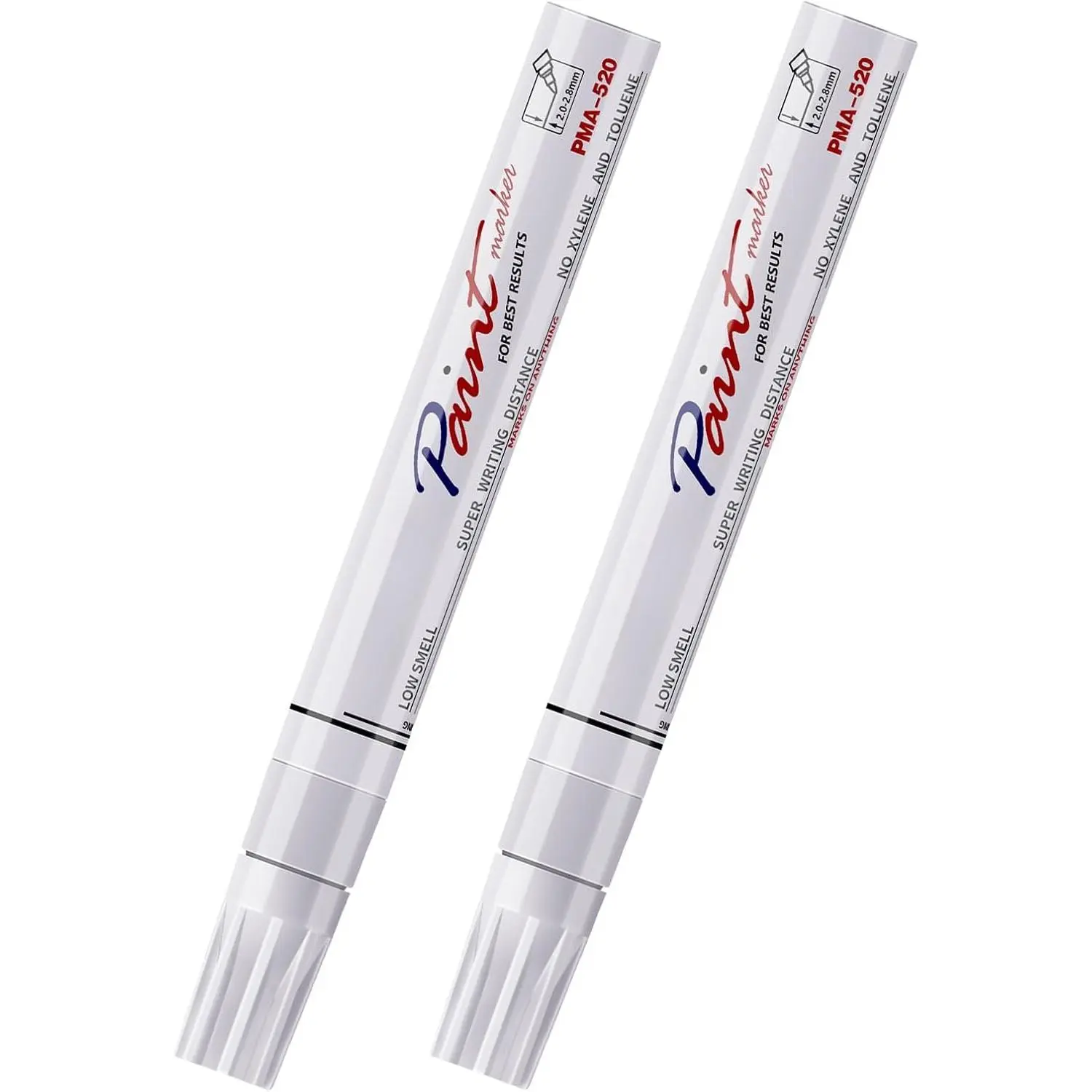 White  Pens Permanent Markers, 2 Oil Based  Makrers | Medium Tip, , Quick Dry, Fade Resistant, Bright Colors Marker Pen for Metal, , Plastic, Rock, Rubber, Canvas