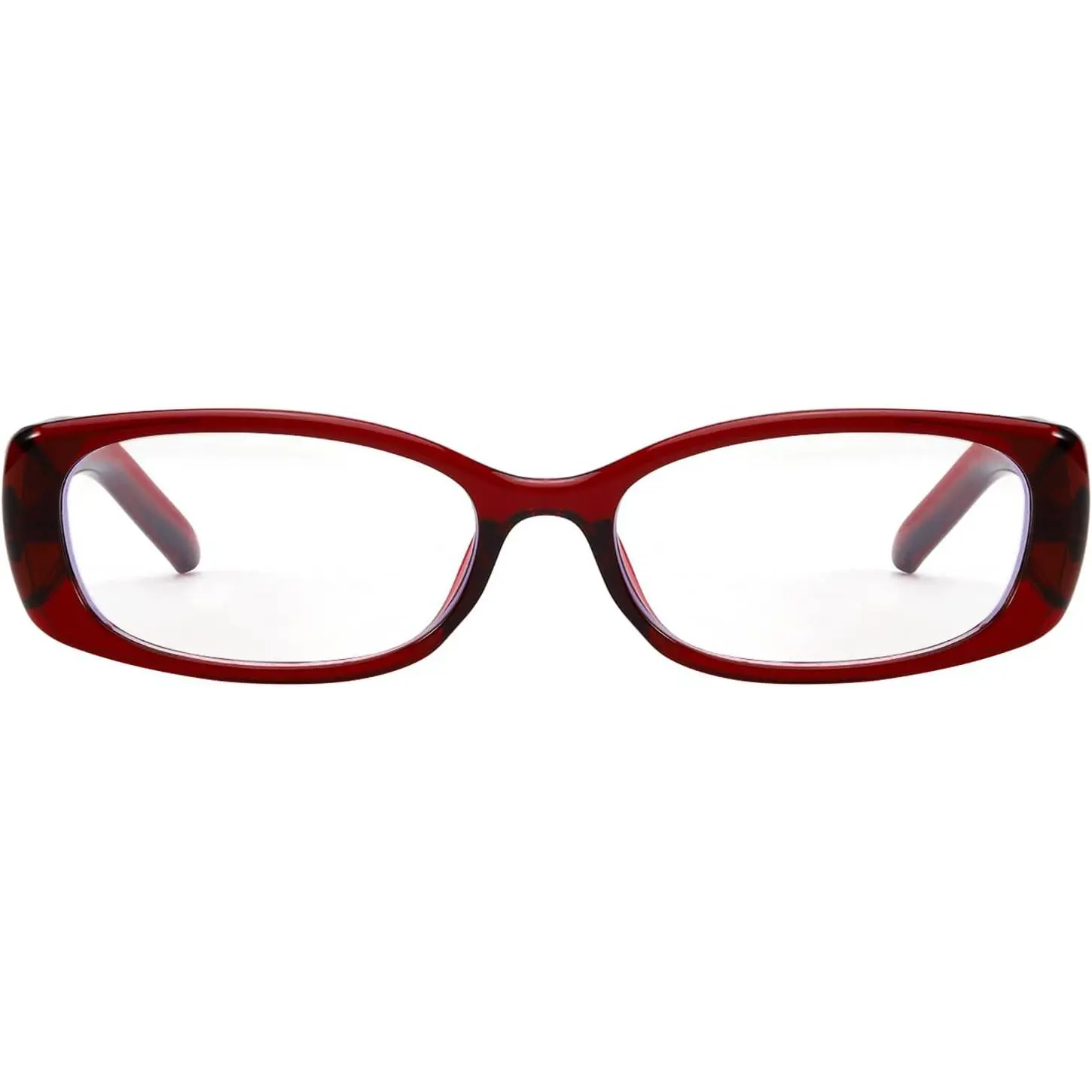 SODQW Unisex Trendy Rectangle Blue Light Glasses - Women's Y2K Office Wear Plastic Frames, Non-Tinted Lens Fashion Eyewear