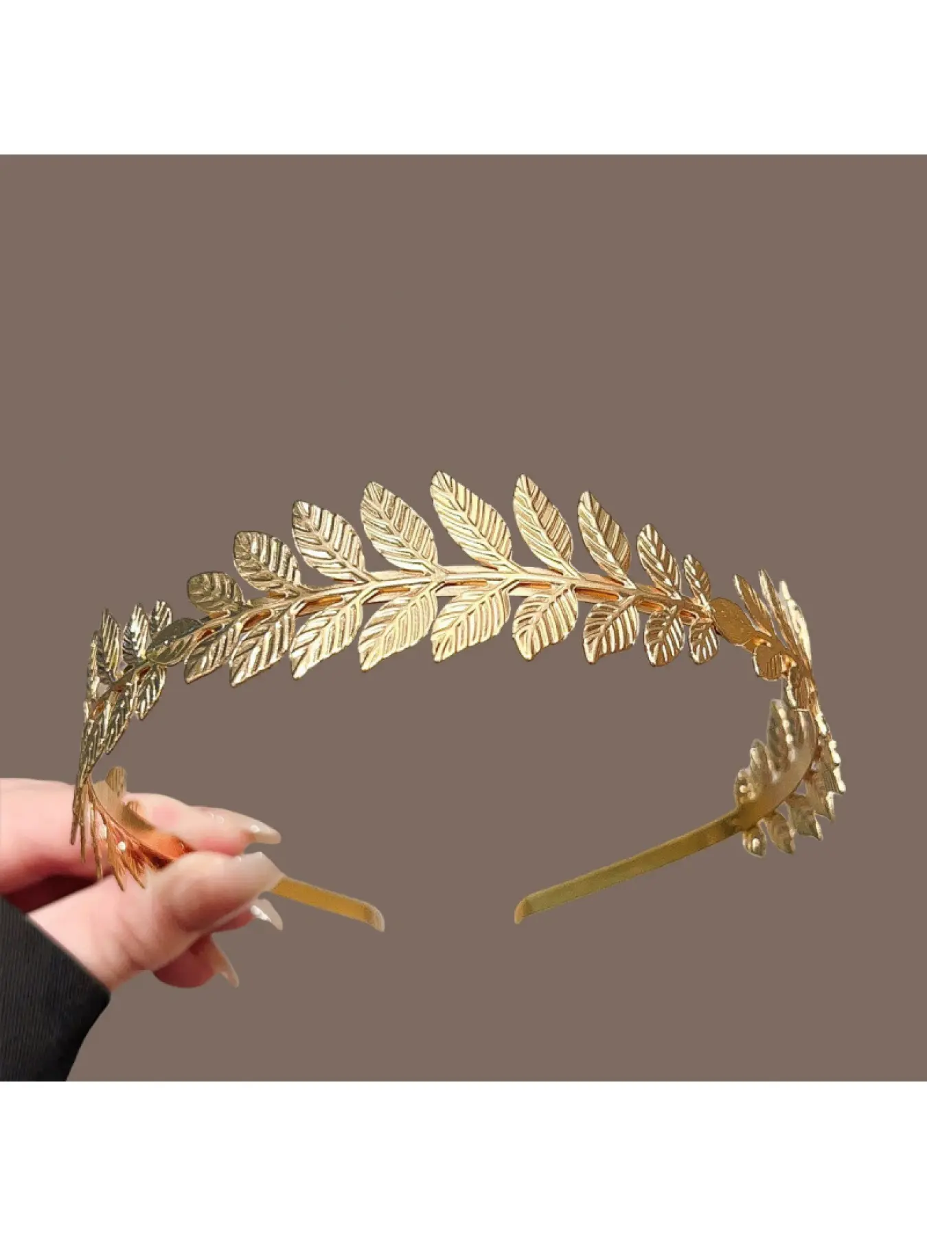 Roman Goddess Leaf Crown Headband, Vintage Laurel Leaf Hair Hoop Elegant Women Hair Accessories for Wedding Christmas Holiday Cosplay Birthday Party Costume Headpiece