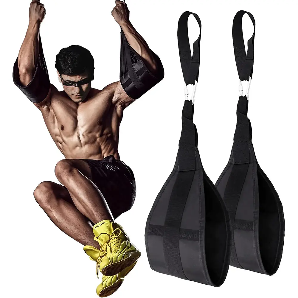 1 Pair Ab Sling Straps, Padded Hanging Arm Supports for Knee Raises and Leg Lifts, Pull Up Bar Core Workout Gear for Home Gym Men Women, Fitness Accessories