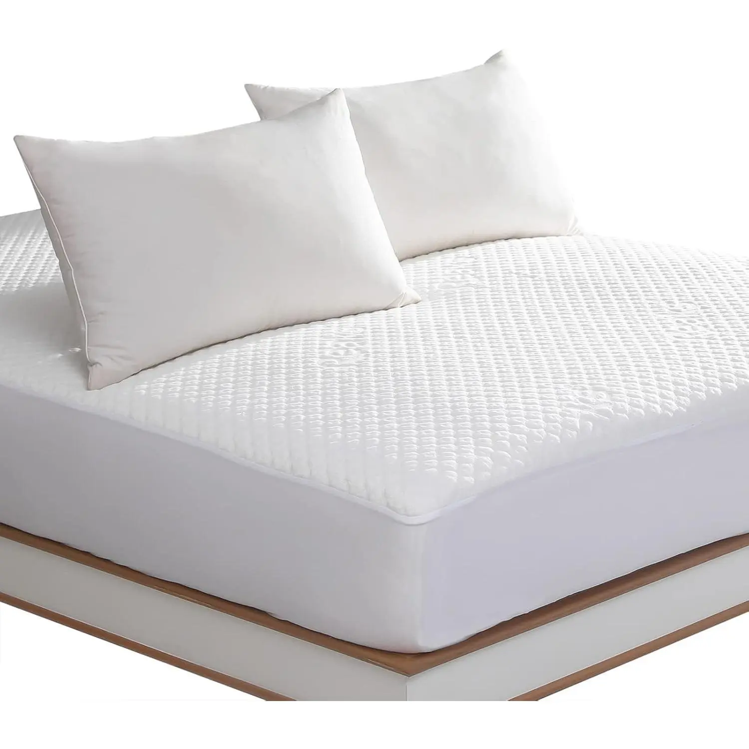King Size Rectangular Rayon from Bamboo Waterproof Mattress Protector, Fits 18" Deep, 78"×80", Cooling Channel Weave, Noiseless Sleep, Machine Washable, Deep 18"
