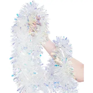 33FT Christmas Tinsel Garland Iridescent Metallic Tinsel Twist Garland Glitter Foil Hanging Decoration for Xmas Tree Decoration Wedding Party Suppliesfidget toys