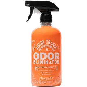 Pet Odor Eliminator for Dog and Cat Urine, Carpet Stains, and Strong Smells – NEW Orange Rush Scent – Citrus Cleaner with Natural Orange Oil – 24 oz