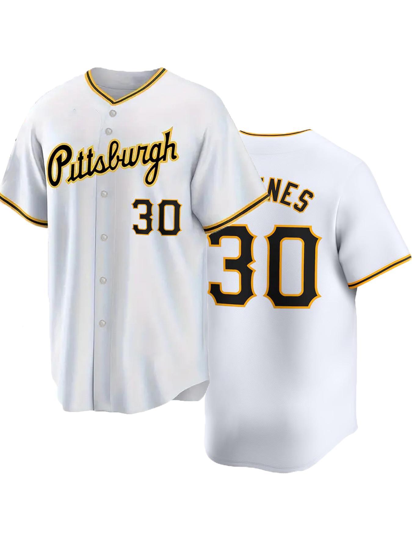 Men's Letter & Number Embroidery Contrast Binding Baseball Jersey, Loose Casual Button Front Baseball Top for Training & Competition, Baseball Outfielder Equipment, Baseball Shirt