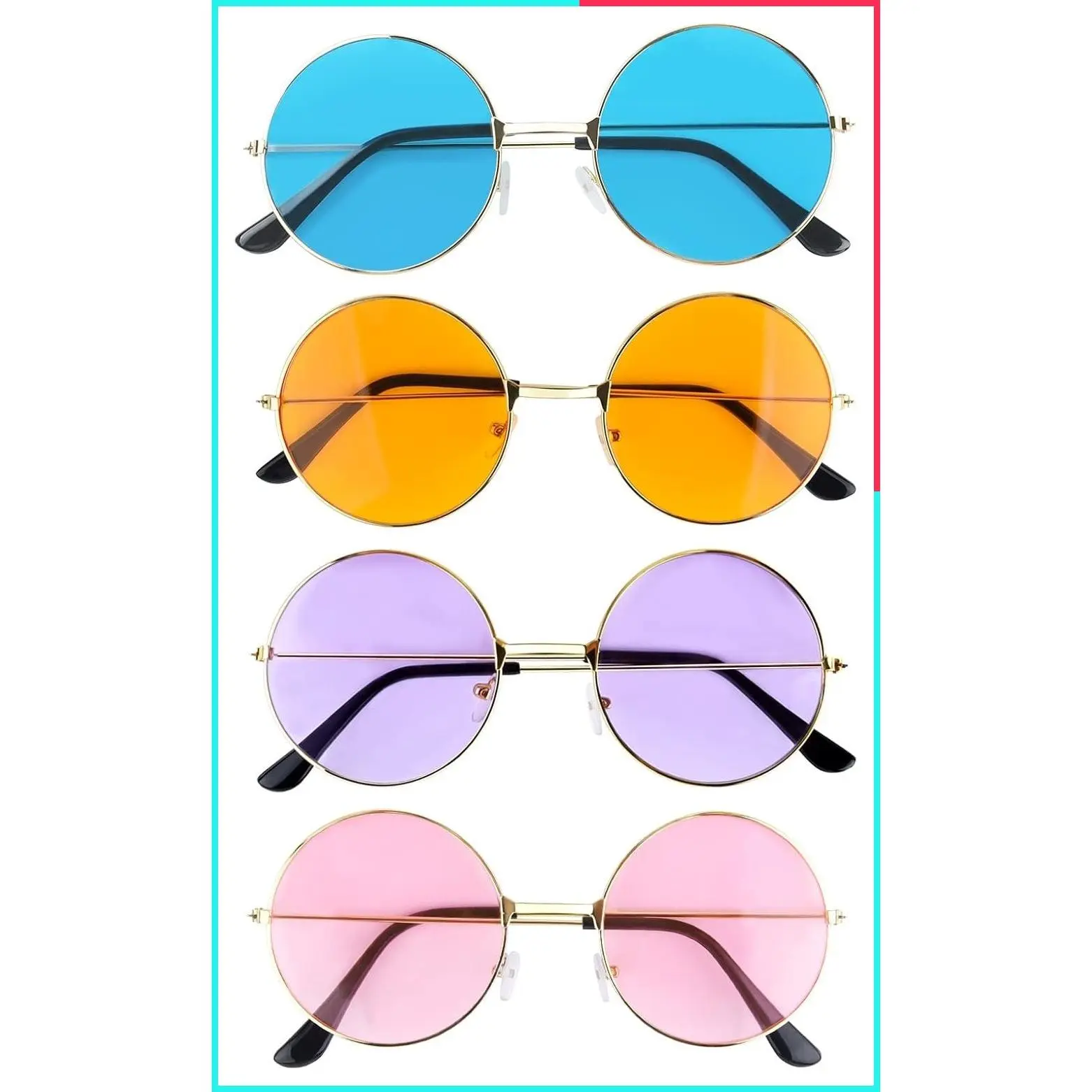 Hippie Sunglasses Assorted Colors - Retro Hippie Glasses for Women