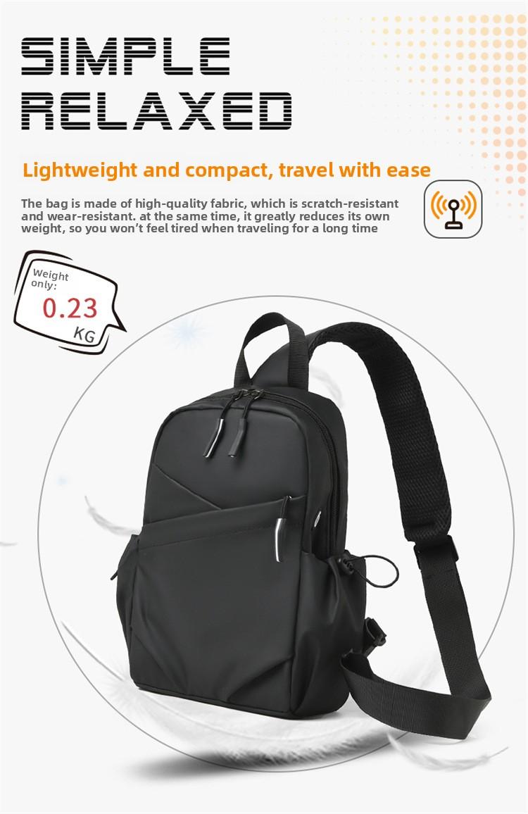 2026 trendy black leather shoulder bag, urban men's bag, suitable for short trips
