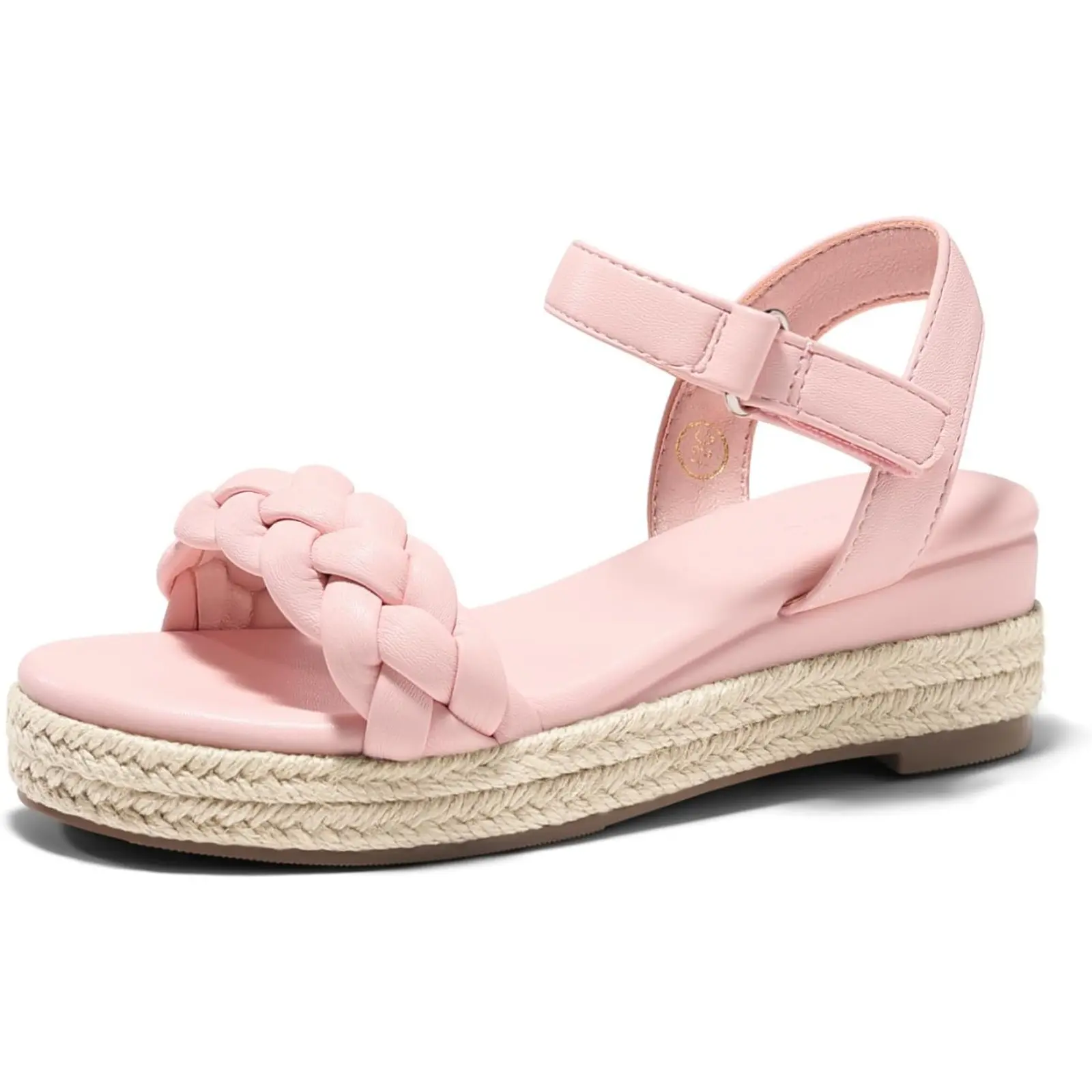 Coutgo Girls Platform Sandals Espadrille Braid Open Toe Ankle Strap Wedge Sandals Summer Dress Shoes for Toddler/Little/Big Kids tiktokshopbacktoschool