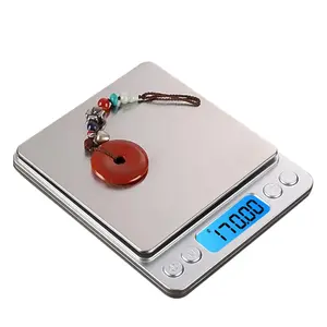 High Precision Digital Kitchen Pocket Tool, 500g/0.01g Stainless Steel Industrial Device with Back-Lit LCD Display, Tare & PCS Features, 9 Weighing Units Switch