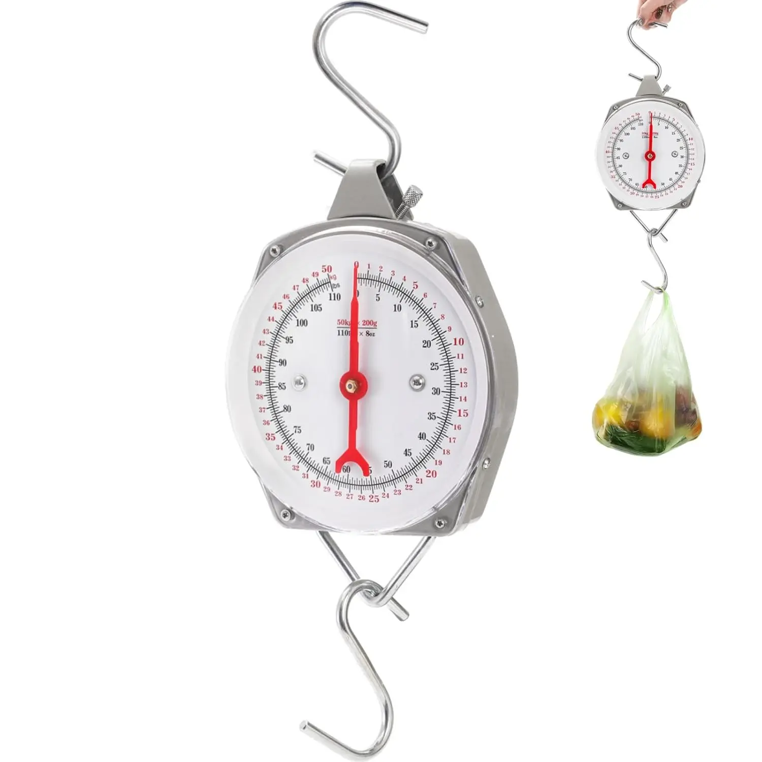 Precision  Scale, 110 LB / 50KG Spring Dial Weight Scale Large  Scale, Heavy Duty Mechanical Kitchen Weighing  Scale for Market, Feeding, Kitchen