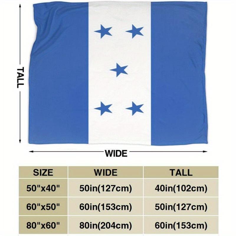 280GSM Honduras Blanket Honduras Gifts for Patriotic Men Women Soft Flag Flannel Fuzzy Lap Throw Blanket Indoor Outdoor Travel Durable Birthday Gifts Bedroom Room Decor 50''x60'', 280gsm printed facecloth blanket, Local Warehouse, Covered Blanket