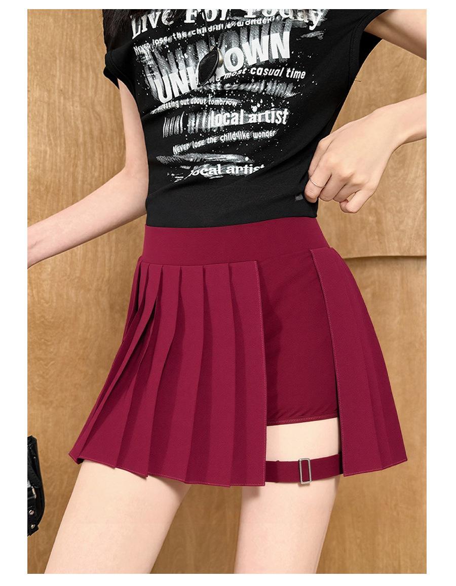 Breezeful High Waisted Pleated 2-in-1 Side & Pocket Asymmetric Hem Quick Dry Mini Dance Skirt Anti glare women's yoga clothes pleated skirt sports short skirt suitable for outdoor running tennis skirt, Daily outfit, Date attire-03