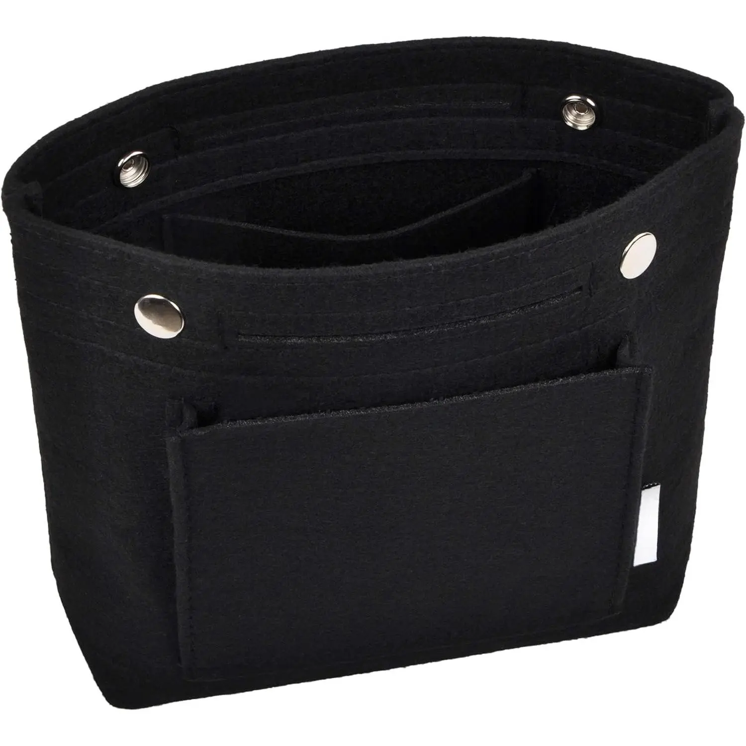 Mini Slim Small Felt Purse Organizer Insert Inside Handbag Tote Pocketbook for Women Black