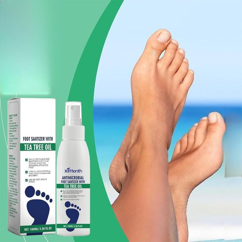 (3PCS)  Foot Spray with Tea Tree Oil - Plantar Moisturizing Deodorant for Odor Control & Dry Feet Care, Natural Foot Sanitizer