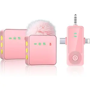 3-in-1  Microphone for /Android/Camera with Noise Cancellation, 2-Pack 20-Hour  Life Mini Lavalier Mics for Podcast, Video, Recording, Vlogging, and Streaming