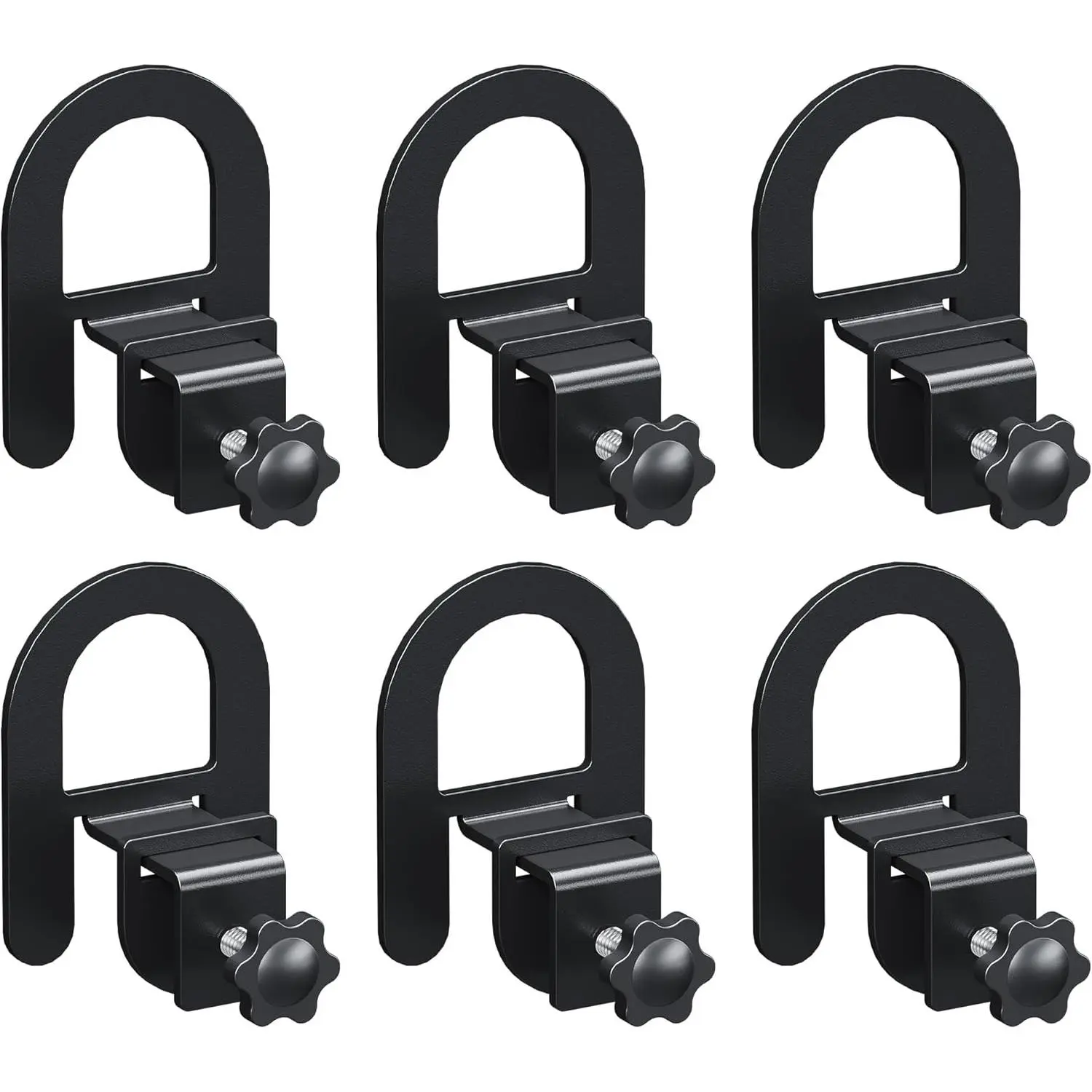 Non Slip Mattress Gaskets 6PCS, Adjustable Mattress Holder for Bed Frame, Keep in Place Sliding Gripper, Anti-Slip Metal Slide Stopper, Black