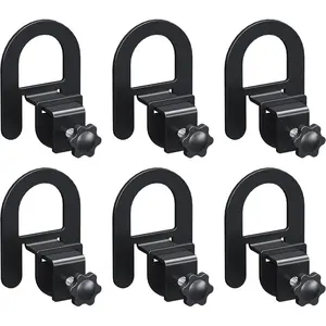 Non Slip Mattress Gaskets 6PCS, Adjustable Mattress Holder for Bed Frame, Keep in Place Sliding Gripper, Anti-Slip Metal Slide Stopper, Black