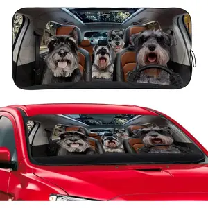 Schnauzer Dog Windshield Sunshade for Car SUV Truck Foldable Uv Ray Reflector Front Window Sun Shade Visor Shield Cover -59" X 31"Gift.