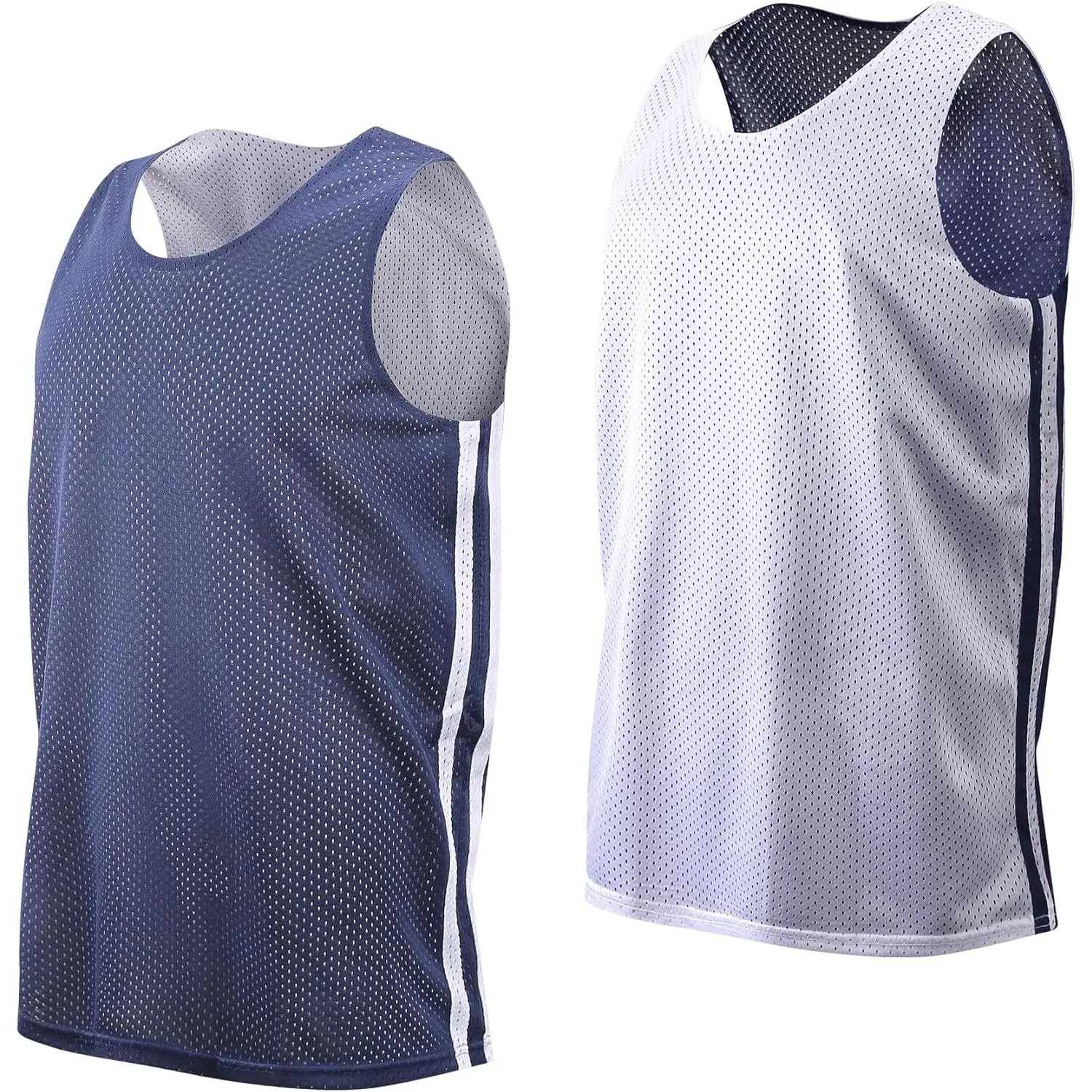 Men's Reversible Basketball Jersey, Breathable Mesh Athletic Tank Top, Moisture-Wicking and Quick-Dry for Practice & Scrimmages, Sporty Chic