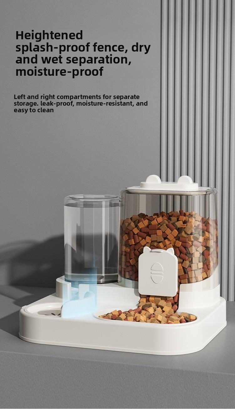 2-in-1 Pet Feeder Water Dispenser for Cats Dogs Dry Wet Separation Automatic Food Water Bowl Dual Use Pet Supplies