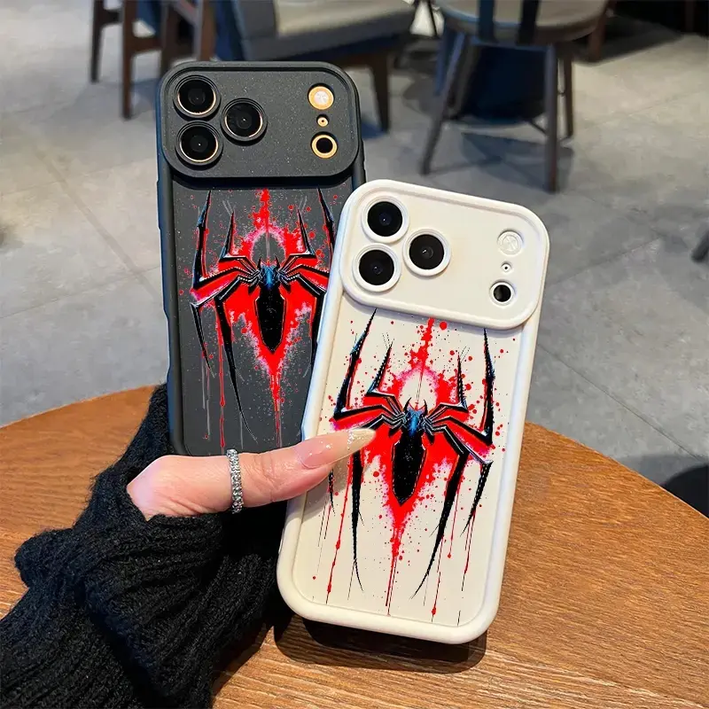 Dark Spider Web Gothic Blood Drip Phone Case - Drop-Cushion TPU, Flexible Silicone Multi-Model Phone Accessory, Fits iPhone 18,17,16,15,14,13,12,11 Plus Pro Max (c2) Handheld Device Protector