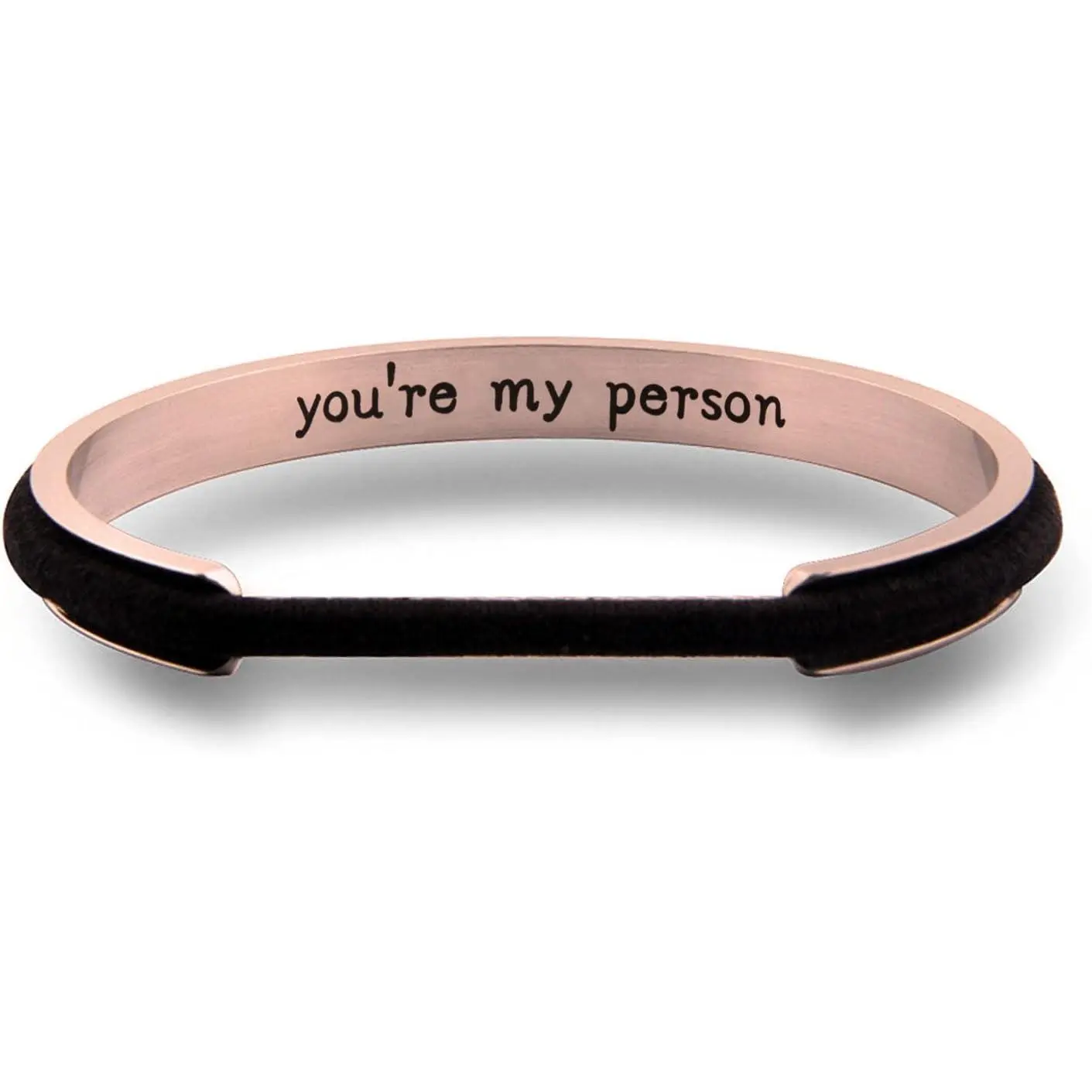 My Person Hair Tie Grooved Cuff Bangle Bracelet    For BBF Lovers Family