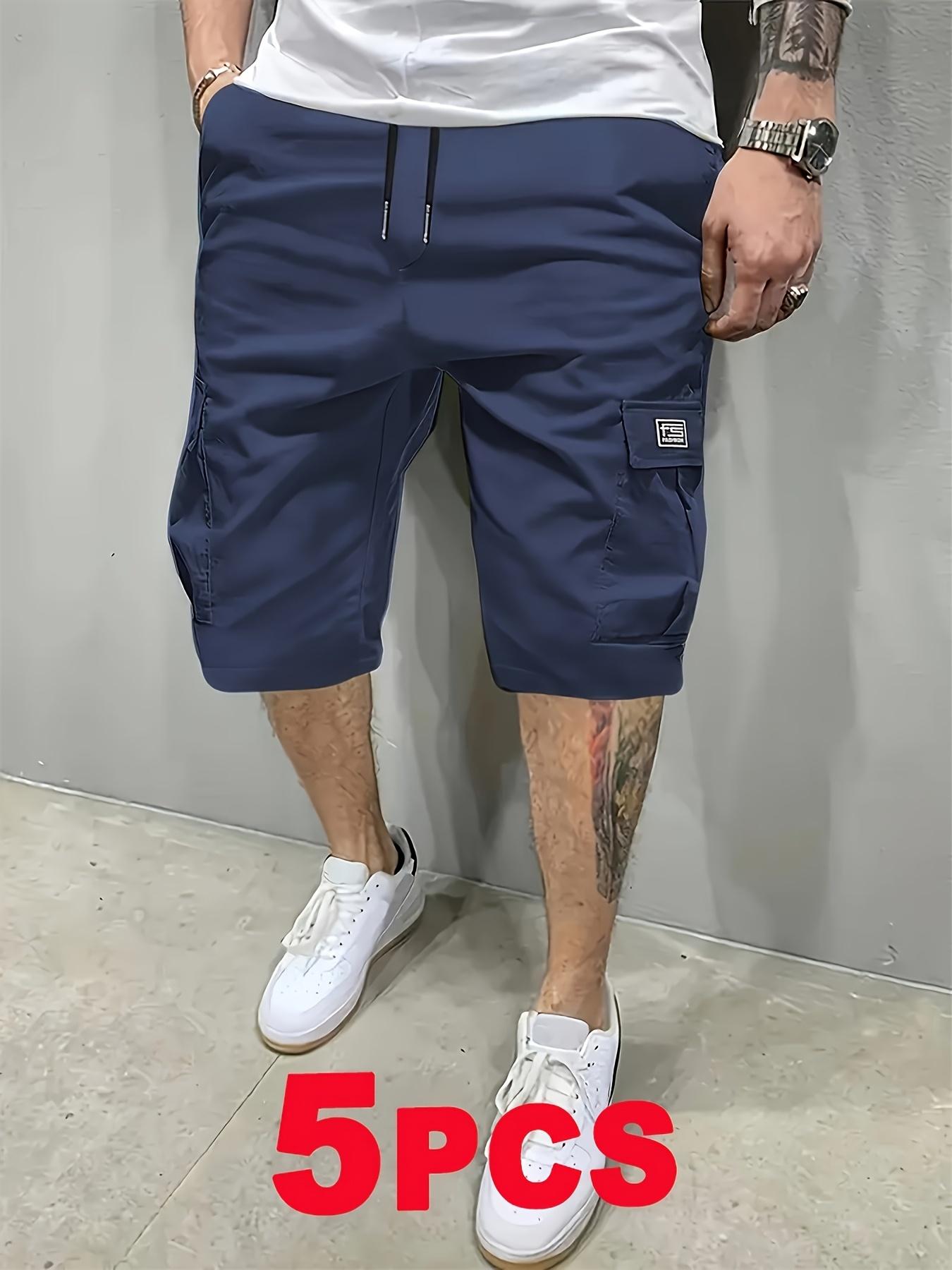 Men’s 5-Pack Lightweight Cargo Shorts, Summer Trendy Casual Shorts, Multi-Pocket Design, Durable Fabric, Anti-Pilling, Wear-Resistant, Tear-Resistant, Comfortable and Breathable, Stylish and Versatile, Suitable for Outdoor Leisure Menswear