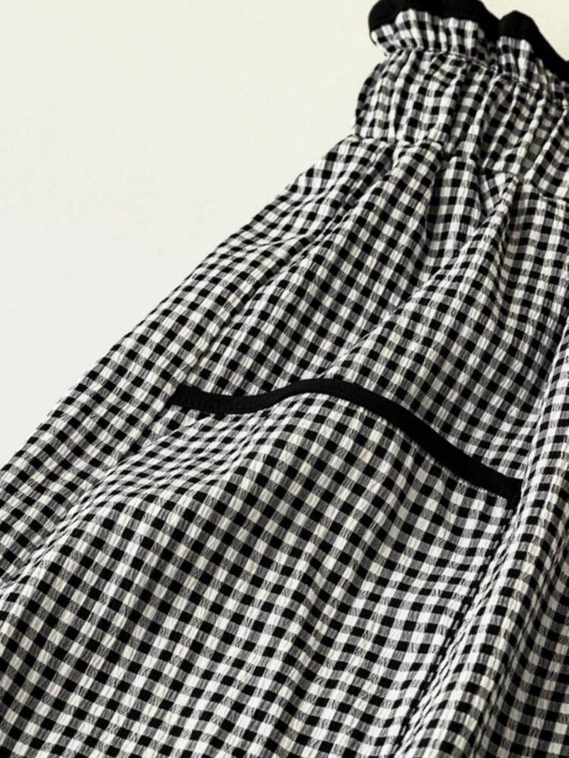 Women's Gingham Print Drawstring Waist Pants, Casual Comfy Trousers for Daily Wear, Ladies Bottoms for All Seasons