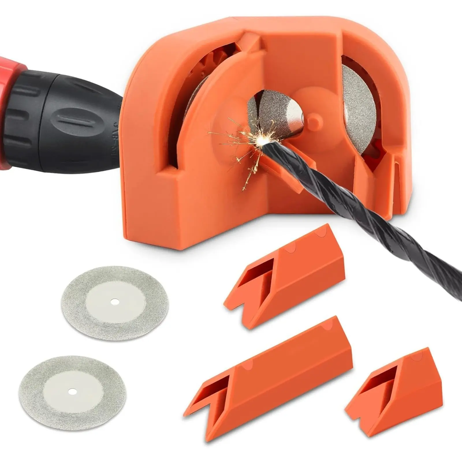 Drill Bit Sharpener, Drill Bit Sharpener for All Bits, Multipurpose Drill Bits Grinding Sharpener, Portable Drill Grinder Grinding Tool, Powered by Electric Drills，Drill Bit Sharpener，Drill Bit Sharpener for all Bits.