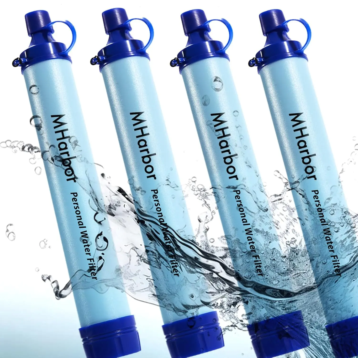 4 Pack Personal Water Filter Straw, Portable Outdoor Emergency Survival Gear  Hiking, Camping, Travel, Hunting & Fishing