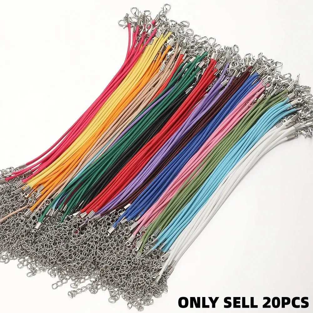 20 Pieces 1.5mm Leather Cord Necklace with Buckle, Adjustable Braided Rope for Jewelry Making, DIY Necklace Bracelet Supplies, Craft