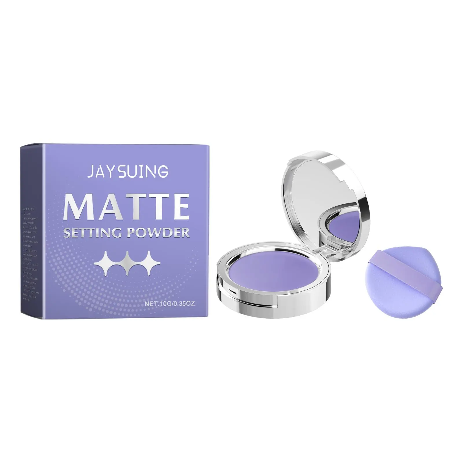 24H Oil Control Matte Setting Powder | JAYSUING Lavender Pressed Face Powder | Poreless Shine-Free Waterproof | Flawless Long Lasting Finish | for Oily Combination Skin | Compact with Puff & Mirror Concealer Foundation