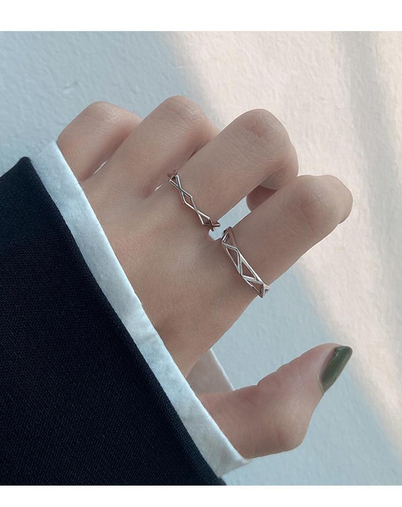 Chic Rhombus Cut Ring Stack| Trendy Index & Middle Finger Set