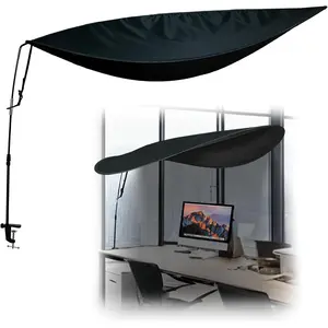 55 Inch Office Cubicle and Desk Shade Blocks Light and Air Conditioning Airflow Creates a Private and Comfortable Workspace