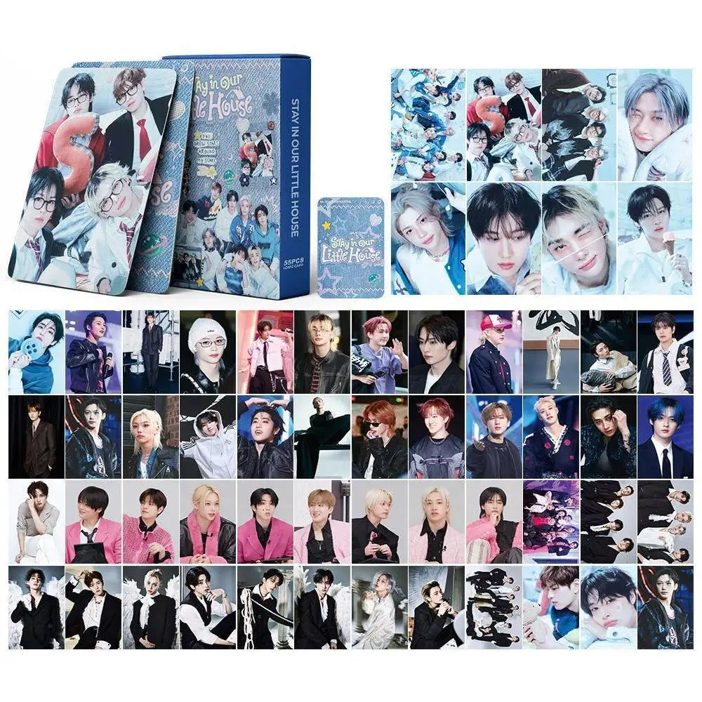 55pcs/set Holographic lomo Star Photocards Photo Lomo Cards Fans Collection Printed Cards