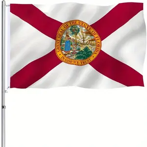 Florida state flag, vibrant and fade-resistant, single-stitched, with brass buttonholes, flagpole not included.