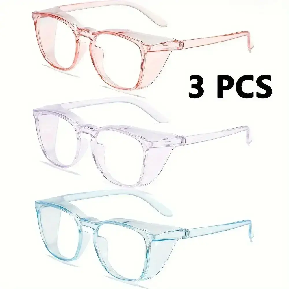XUH 3-Pack Unisex Safety Goggles – Anti-Spray, Anti-Pollen & Anti-Blue Light Protective Eyewear, Fashion Sunglasses for Daily Outdoor Use (Men & Women)