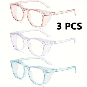 XUH 3-Pack Unisex Safety Goggles – Anti-Spray, Anti-Pollen & Anti-Blue Light Protective Eyewear, Fashion Sunglasses for Daily Outdoor Use (Men & Women)