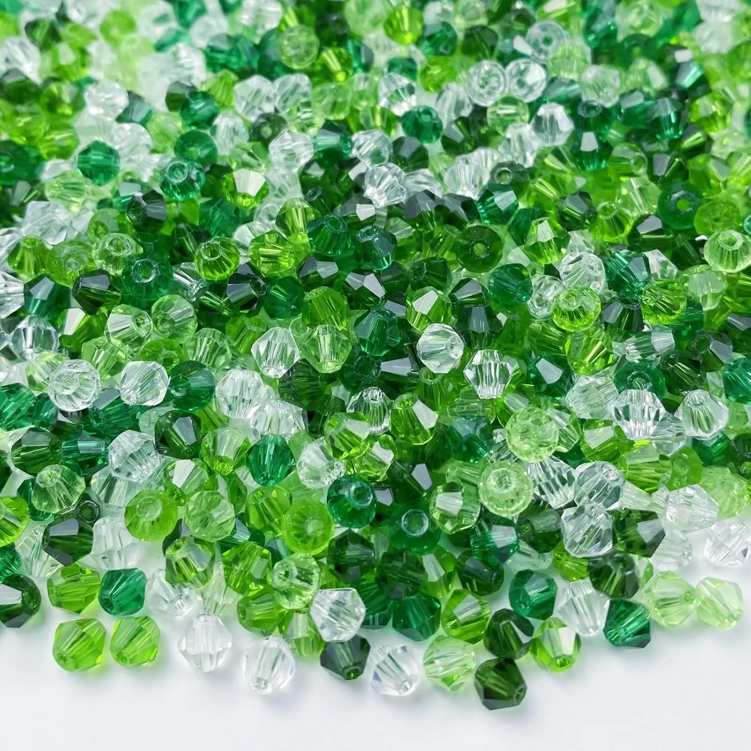1000 count Bicone  Beads 4mm Green   Glass Bulk Faceted Beads for Necklace Bracelet Earrings DIY  Crafts Making Supplies