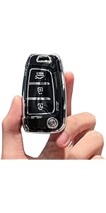 Fob Cover fit for Hyundai Venue Kona SE Santa Fe SE Tucson Key Cover Case Key Holder TPU Key Protector 3 Buttons Red