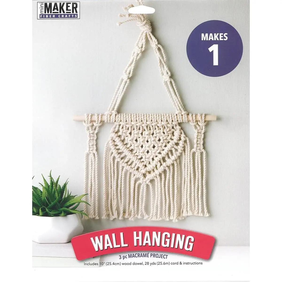 Macrame Kit Wall , Macrame Kits for Adults and Beginners, Wall Hanger Craft Kit, DIY Macrame Project Kit for  or Room Decor