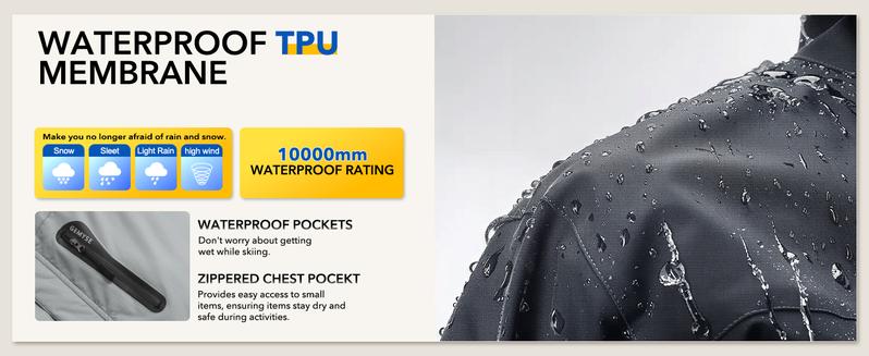 GEMYSE Men's Mountain Waterproof Ski Snow Jacket Winter Windproof Rain Jacket extreme cold weather jacket